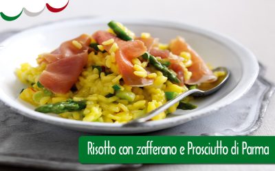 Risotto con Zafferano, Prosciutto di Parma, Asparagi e Pamigiano